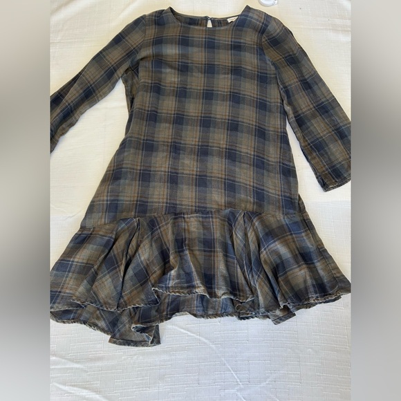 Free People Blue Long Sleeve Plaid asymmetrical dress/tunic - Picture 8 of 10